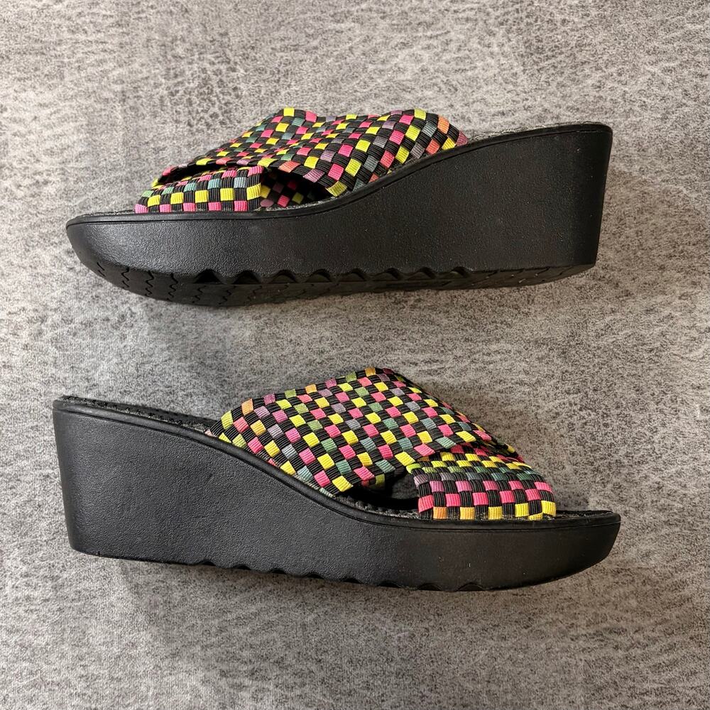 Platform Wedge Woven Multicolor Sandals